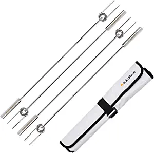 Solo Stove for Fire Pits Sticks Stainless Steel, Great for Roasting Marshmallows and Hot Dogs Marshmallow Sticks Fire Pit Accessories for Smores Maker Set of 4 with Protective Casing
