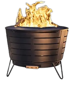 TIKI Brand 25 Inch Stainless Steel Low Smoke Fire Pit - Includes Wood Pack and Cloth Cover