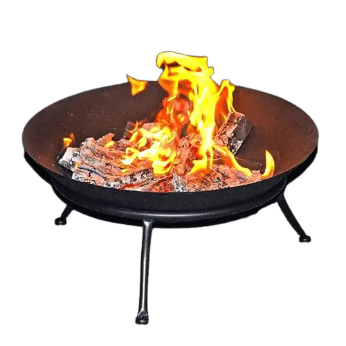 Black Melbourne Iron Cast Metal Fire Pit Bowls for Outdoor BBQ