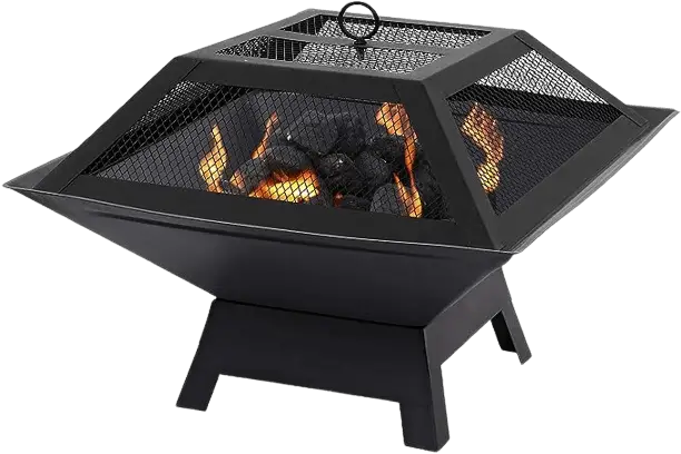 Parkland Square Fire Pit with BBQ Grill